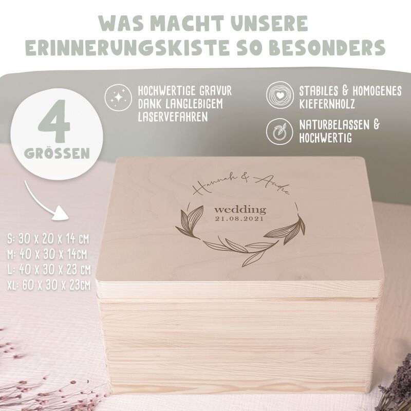 Personalisierte Erinnerungsbox zur Hochzeit "Wedding"