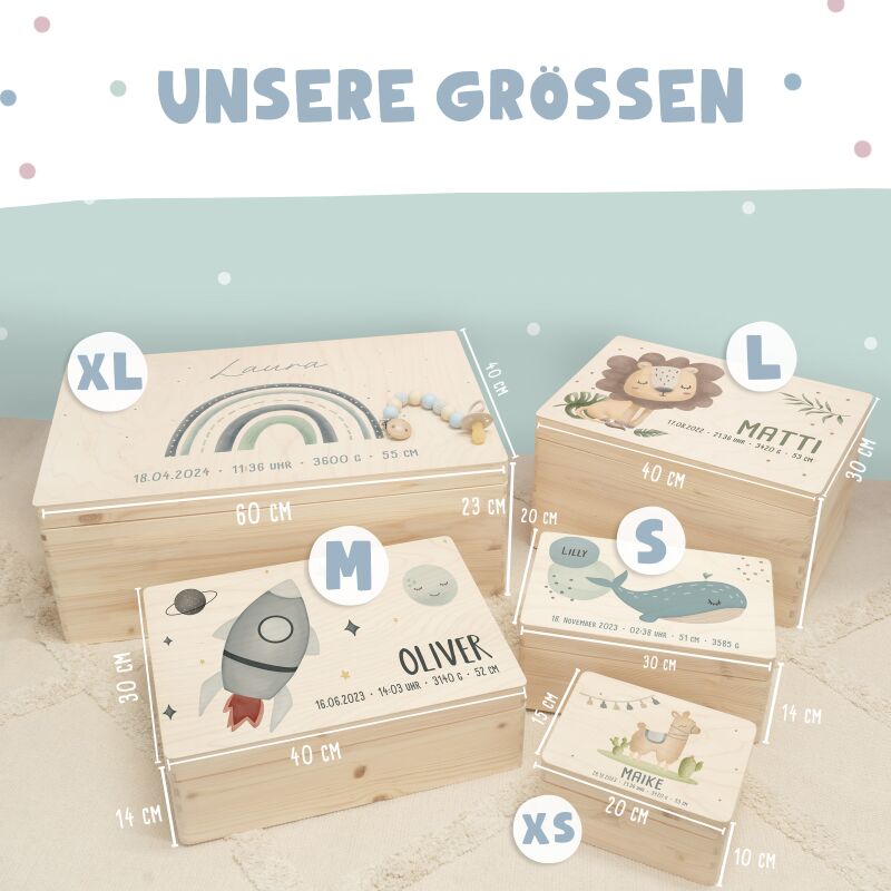 Personalisierte Erinnerungskiste zur Hochzeit Aquarell "Eukalyptus links"