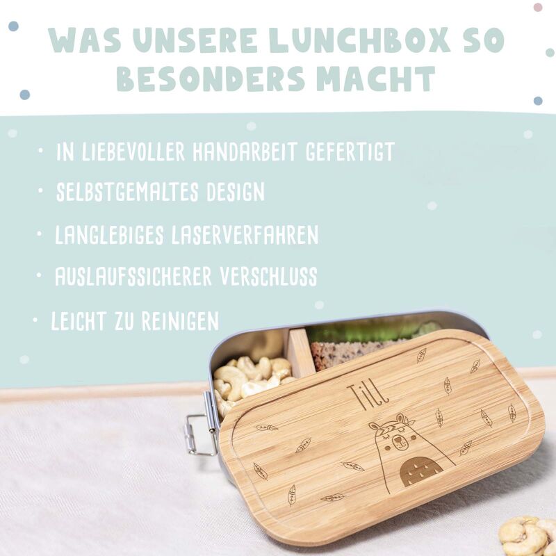 Lunchbox „Bär“ personalisiert Gravur