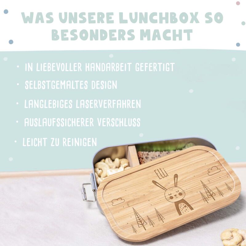 Lunchbox „Hase“ personalisiert Gravur