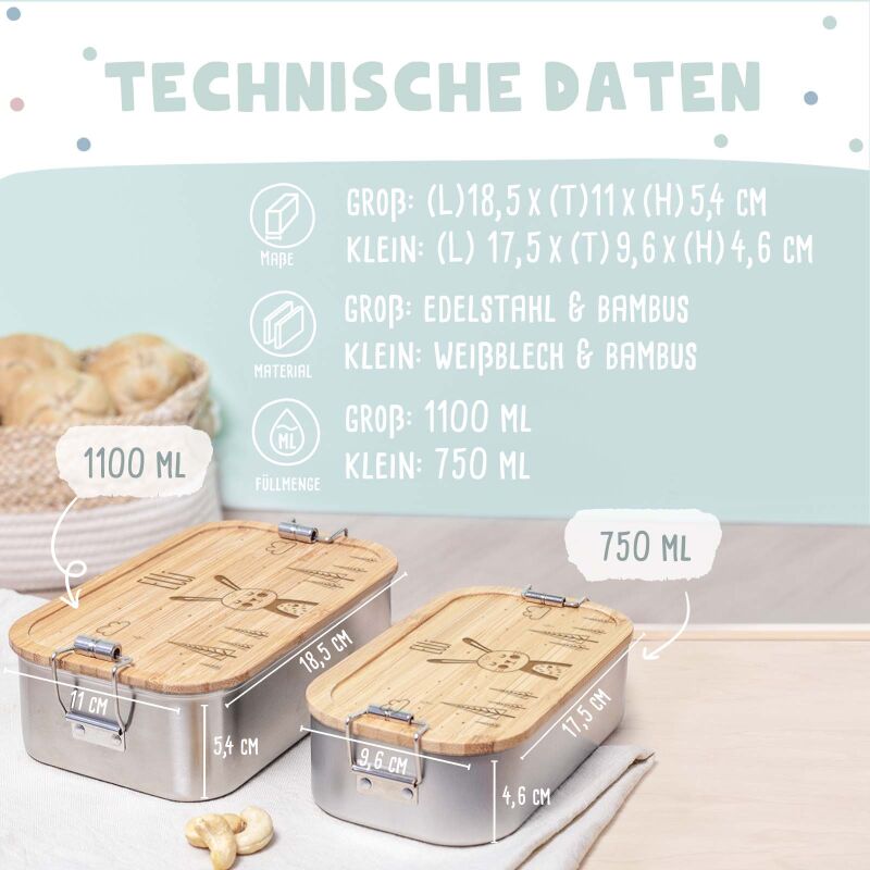 Lunchbox „Hase“ personalisiert Gravur