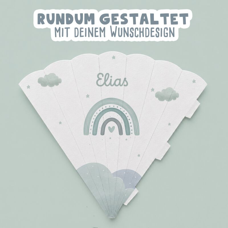 Personalisierte Schultüte "Regenbogen Mint"