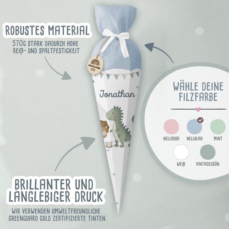 Personalisierte Schultüte "T-Rex"