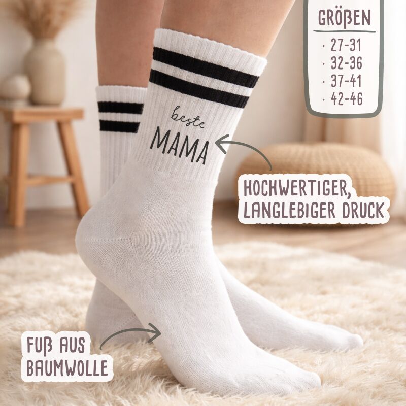 Personalisierte Socken für Erwachsene "Beste Mama"