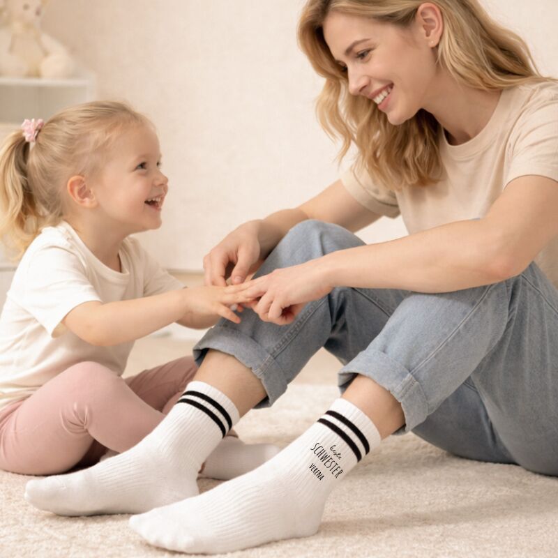 Personalisierte Socken für Erwachsene "Beste Schwester"