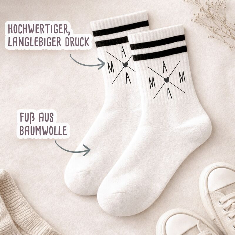 Personalisierte Socken für Erwachsene "Mama"