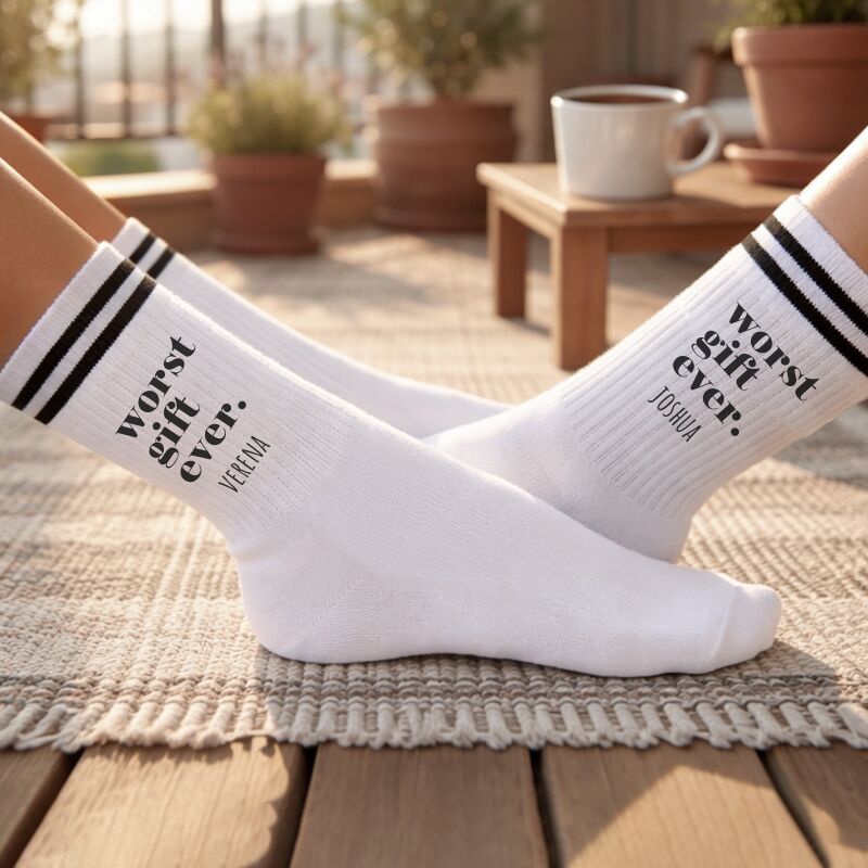 Personalisierte Socken für Erwachsene "Worst Gift Ever"