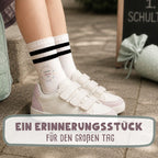 Socken für Kinder zur Einschulung „Löwe“ personalisiert Sublimation