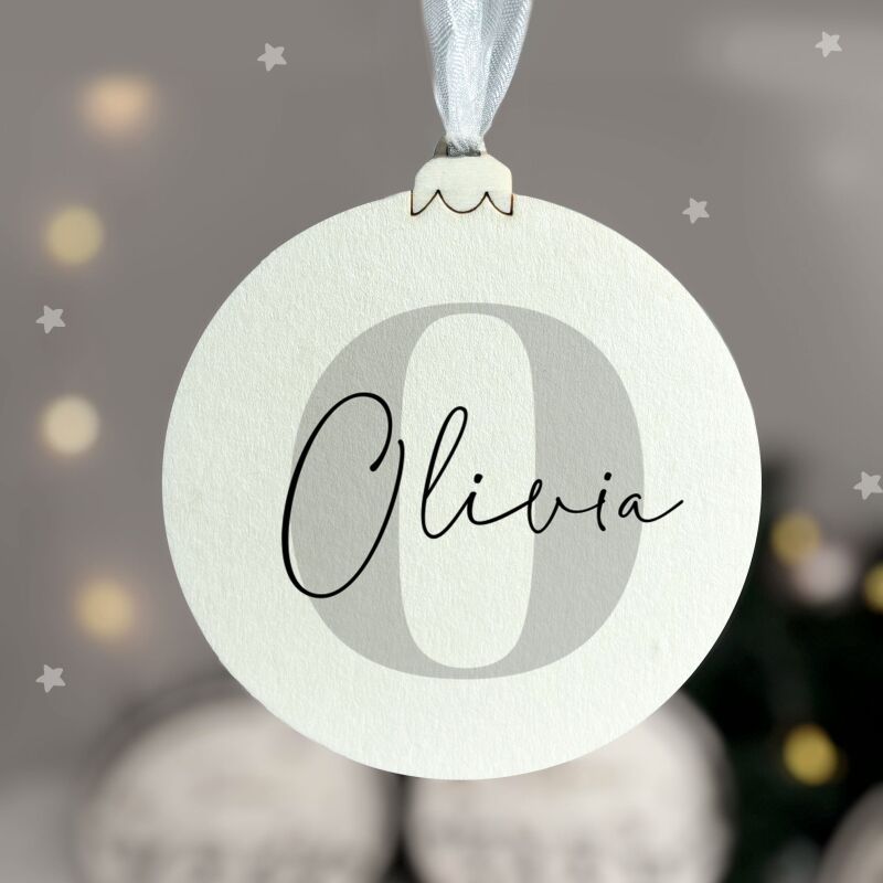 Personalisierte Weihnachtskugel Aquarell "Anfangsbuchstabe"