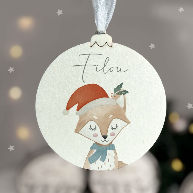 Personalisierte Weihnachtskugel Aquarell "Fuchs"