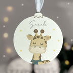 Personalisierte Weihnachtskugel Aquarell "Giraffe"