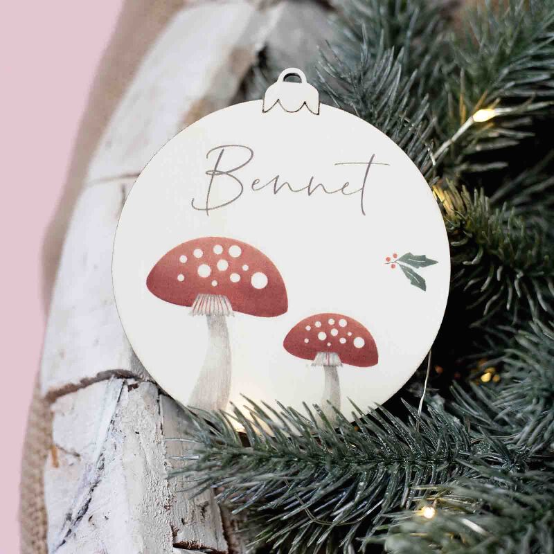 Personalisierte Weihnachtskugel Aquarell "Pilz"