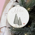 Personalisierte Weihnachtskugel Aquarell "Tannenbaum"