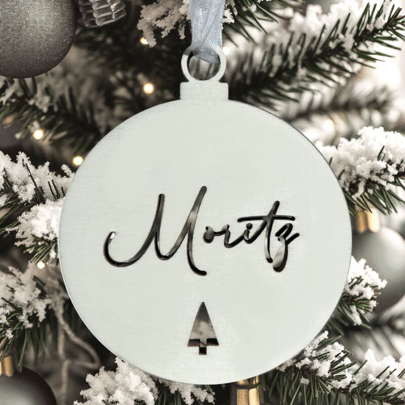 Personalisierte Weihnachtskugeln 3er Set "Clean"