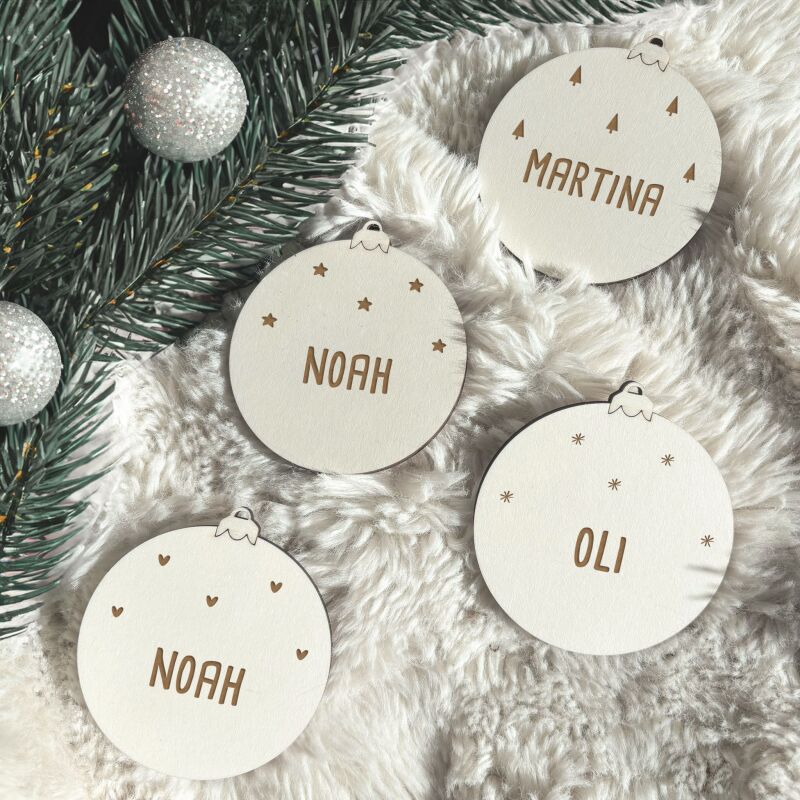 Personalisierte Weihnachtskugeln 4er Set "Symbole"