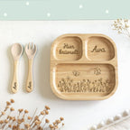 Personalisierter Babyteller "Blumenwiese"