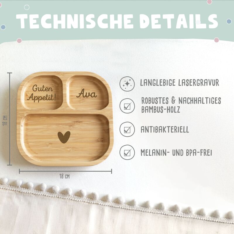 Personalisierter Babyteller "Herz"