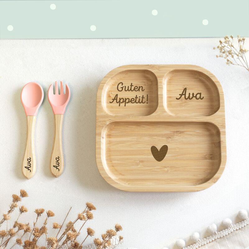 Personalisierter Babyteller "Herz"