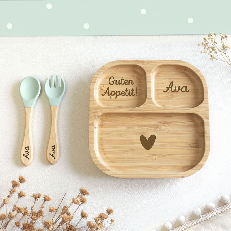 Personalisierter Babyteller "Herz"