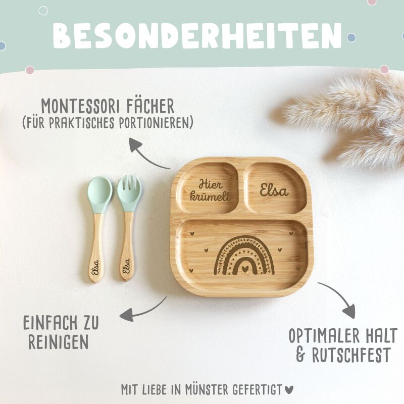 Babyteller „Regenbogen“ personalisiert Gravur