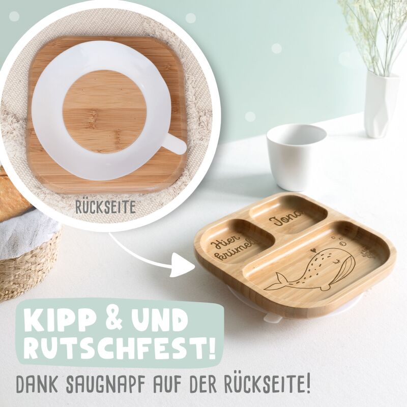 Babyteller „Wal“ personalisiert Gravur