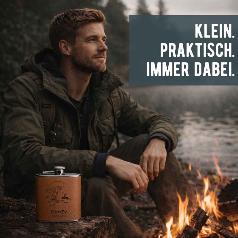Flachmann „Angler“ personalisiert Gravur