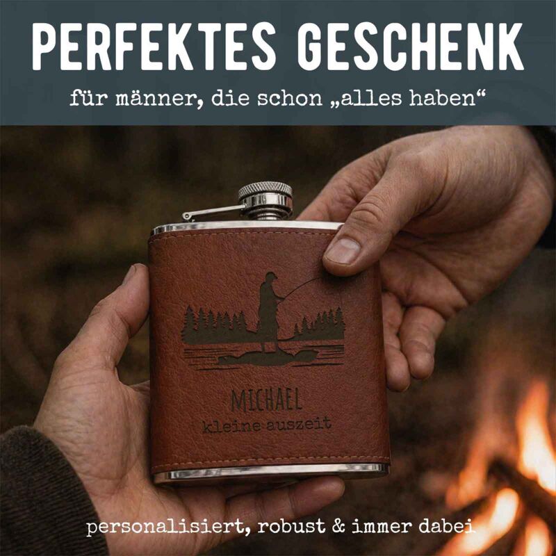 Flachmann „Angler“ personalisiert Gravur