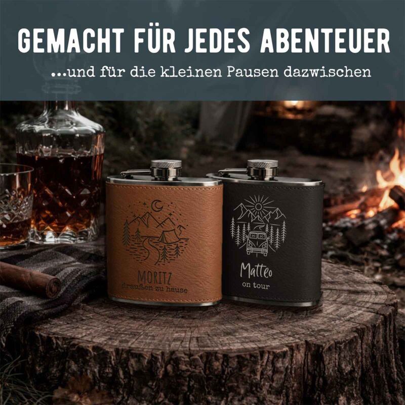 Personalisierter Flachmann "Camping"