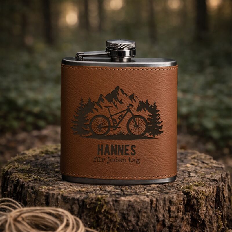 Personalisierter Flachmann "Mountainbike"