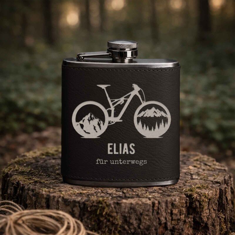 Personalisierter Flachmann "Mountainbike"