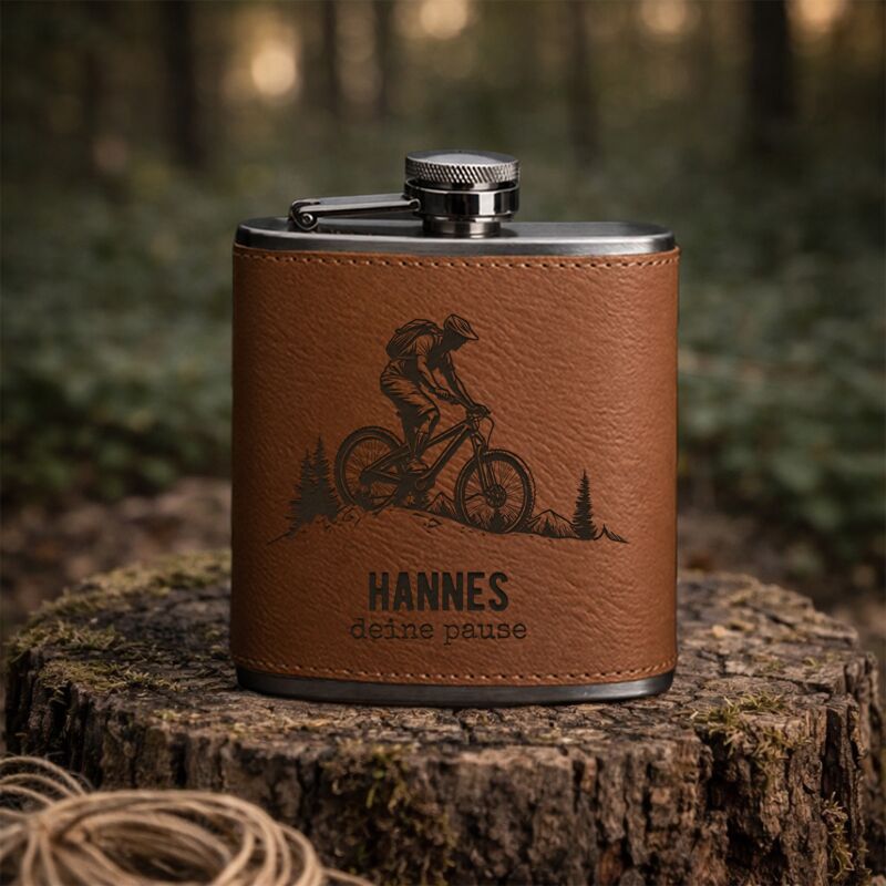 Personalisierter Flachmann "Mountainbike"