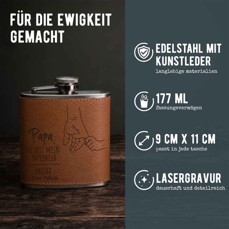Flachmann „Vater“ personalisiert Gravur