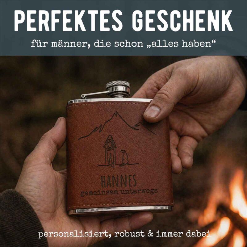 Flachmann „Wandern“ personalisiert Gravur