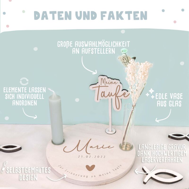 Taufteller „Clean“ personalisiert Gravur
