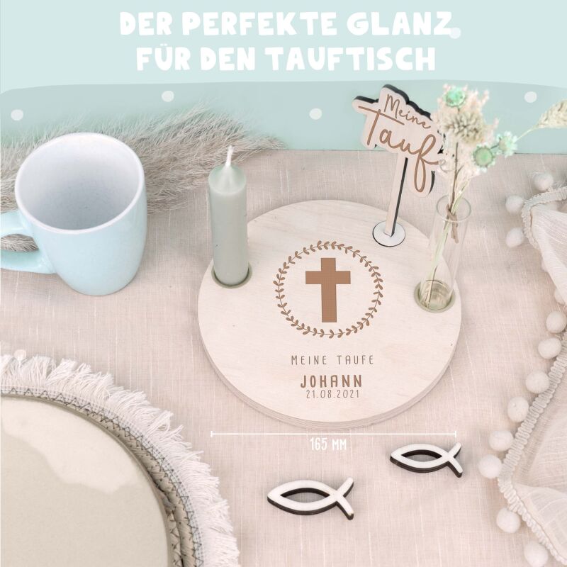Taufteller „Kreuz“ personalisiert Gravur