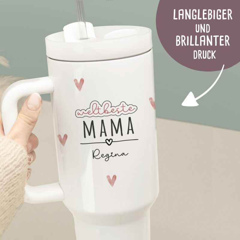 Personalisierter XXL-Thermobecher 1,2l mit Henkel "Sprüche schwarz"