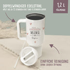 Personalisierter XXL-Thermobecher 1,2l mit Henkel "Sprüche schwarz"