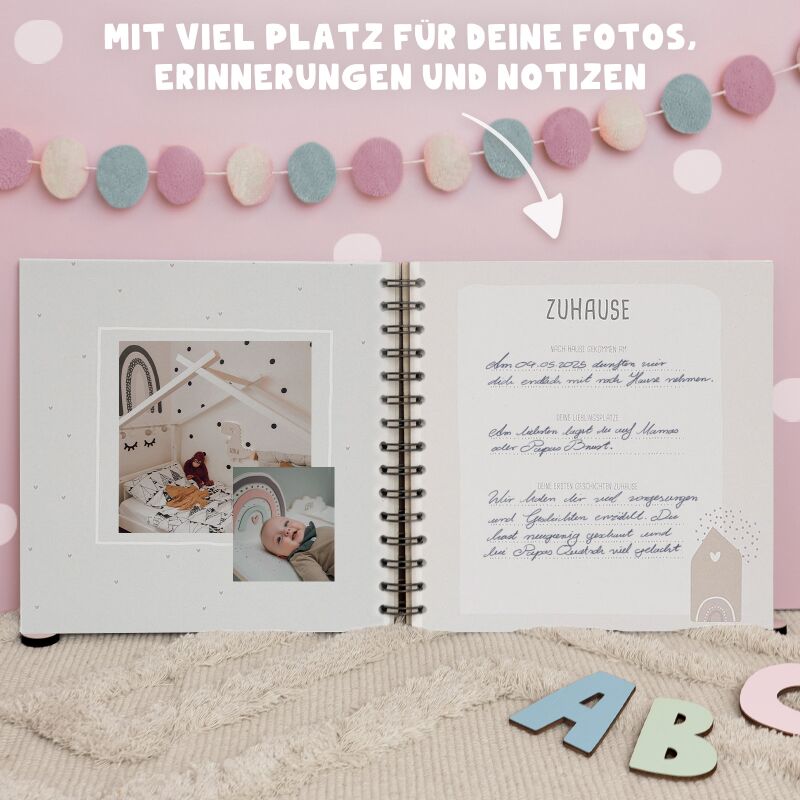 Personalisiertes Babybuch bunt bedruckt "Wal"