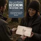 Frühstücksbrettchen mit Messer „Camping“ personalisiert Gravur
