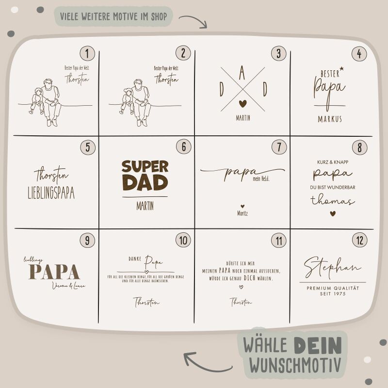 Personalisiertes Frühstücksbrettchen Rund Buche "Danke Papa" Geschenk zum Vatertag Gravur