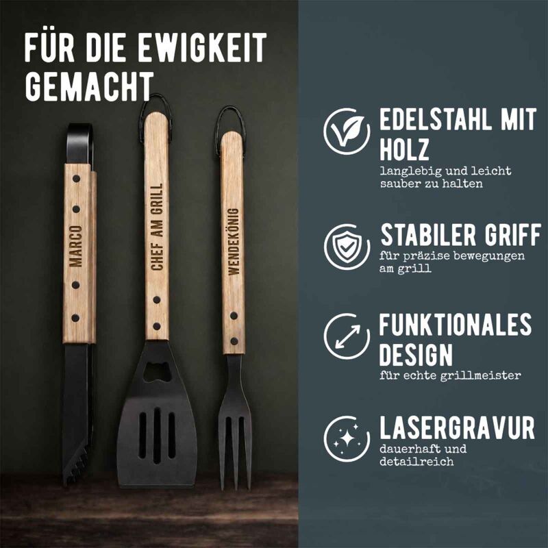 Grillbesteck personalisiert Gravur