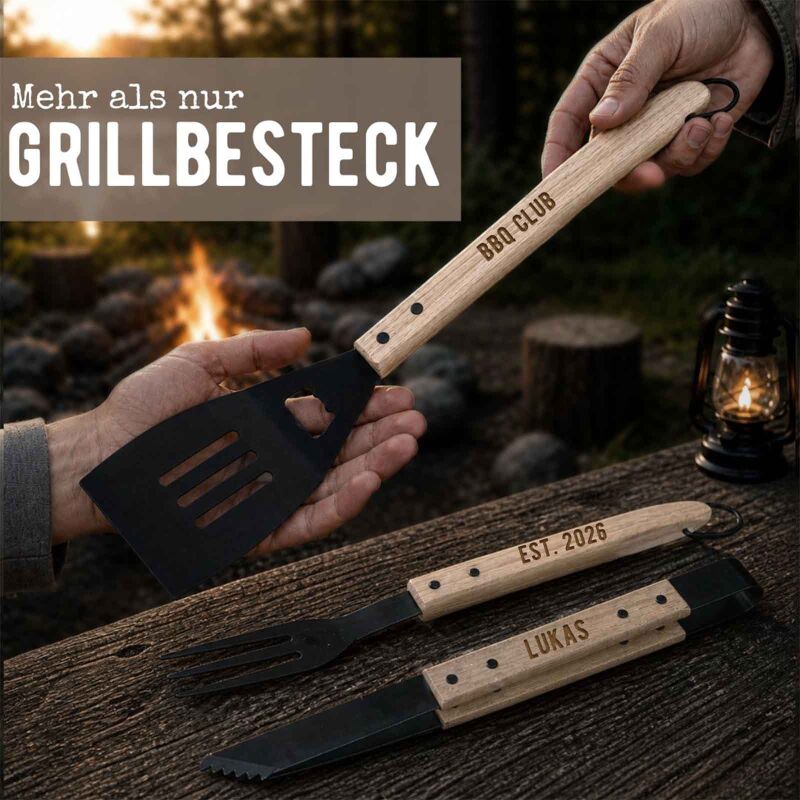 Grillbesteck personalisiert Gravur