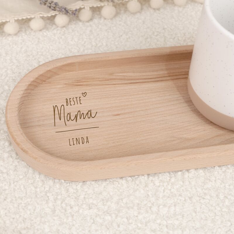 Personalisiertes Holztablett "Beste Mama"