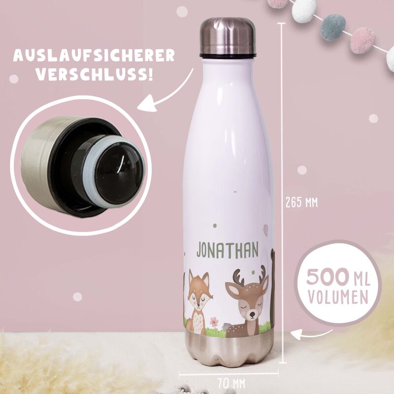Personalisiertes Set Trinkflasche & Mepal Lunchbox "Wald"