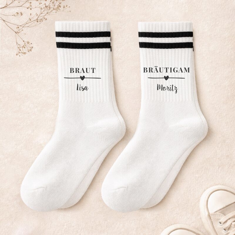 Personalisiertes Socken-Set zur Hochzeit "Braut & Bräutigam"