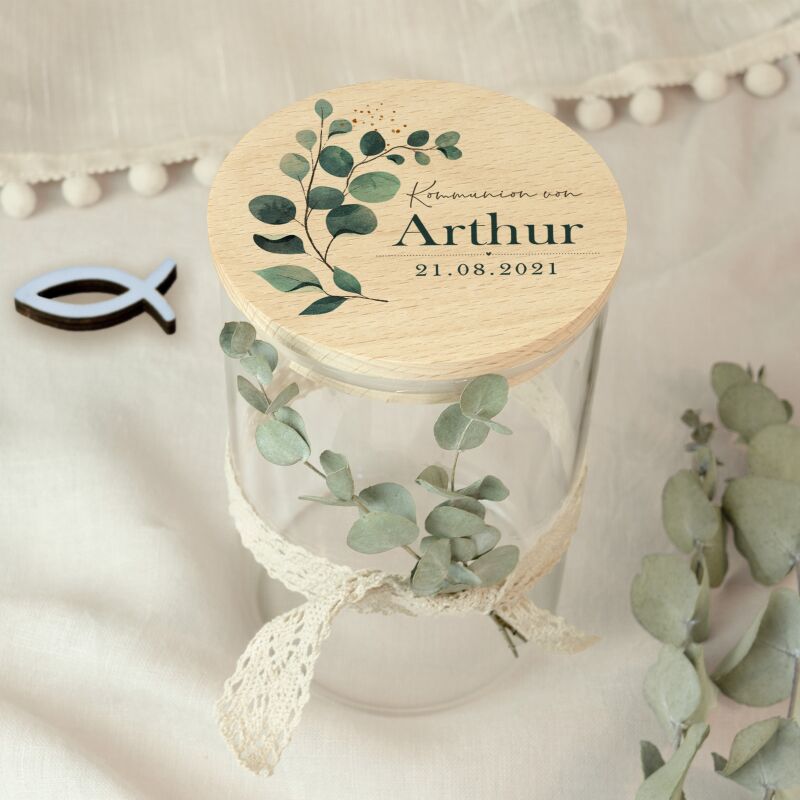Personalisiertes Vorratsglas Aquarell Geschenk zur Kommunion