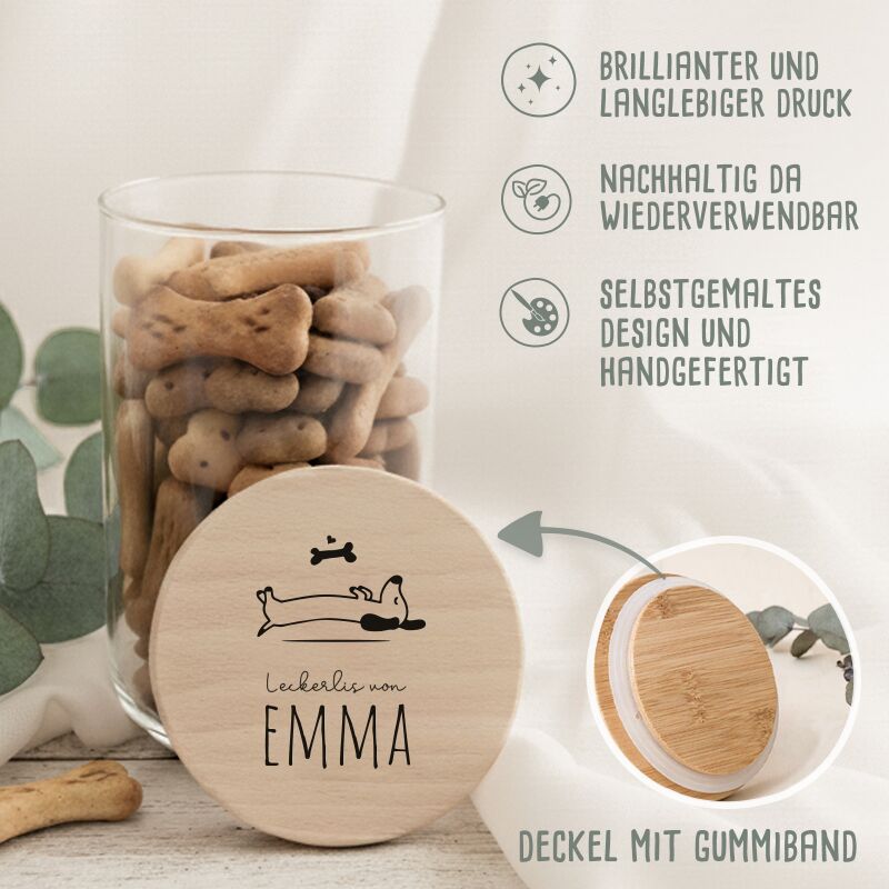 Personalisiertes Vorratsglas für Hunde "Hunde im Kreis"