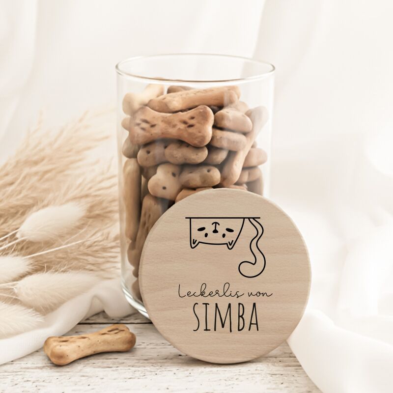 Personalisiertes Vorratsglas für Katzen "Katze kopfüber"