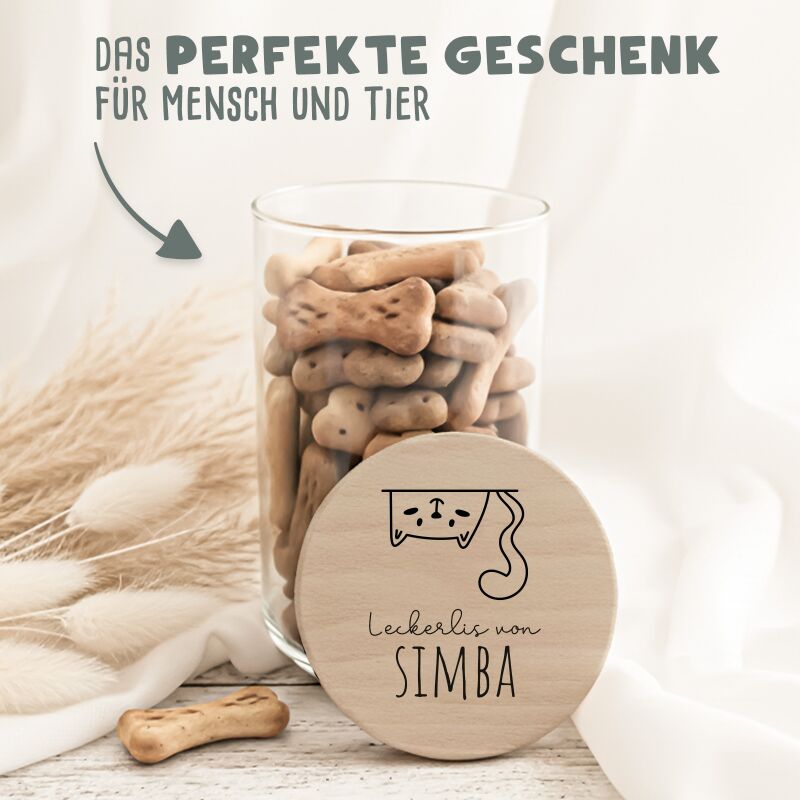 Personalisiertes Vorratsglas für Katzen "Katze kopfüber"