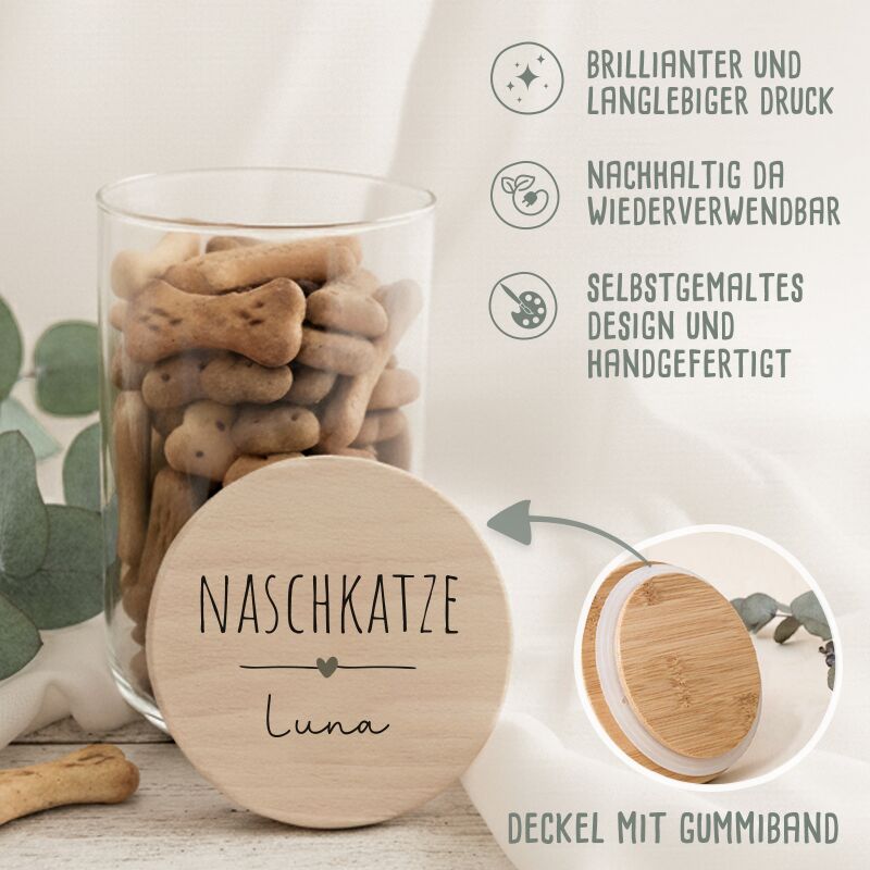 Personalisiertes Vorratsglas für Katzen "Katzennase"